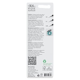 Winsor & Newton Fineliner - Black, Extra Fine, Set of 3, back of the packaging