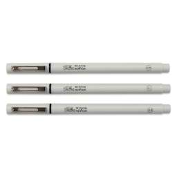 Winsor & Newton Fineliner - Black, Fine, Set of 3, caps on