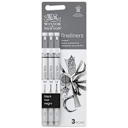 Winsor & Newton Fineliner - Black, Fine, Set of 3, front of the packaging