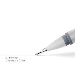 Winsor & Newton Fineliner - Cool Grey, 0.1 mm, close-up displaying line width