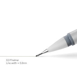 Winsor & Newton Fineliner - Cool Grey, 0.3 mm, close-up displaying the line width