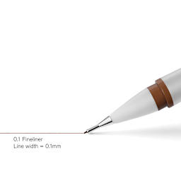 Winsor & Newton Fineliner - Sepia, 0.1 mm, close-up displaying line width