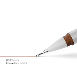 Winsor & Newton Fineliner - Sepia, 0.3 mm, close-up displaying line width