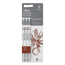 Winsor & Newton Fineliner - Sepia, Set of 3, front of the packaging