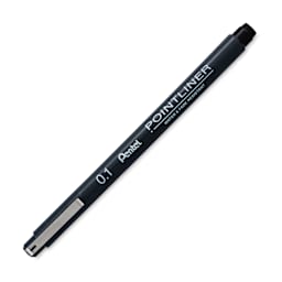 Pentel Arts Pointliner Pen - Black, 0.1 mm (cap on)