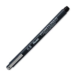 Pentel Arts Pointliner Pen - Black, 0.8 mm (cap on)