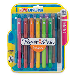 Paper Mate Inkjoy Capped Gel Pens - Fashion Colors, Set of 14, front of the packaging