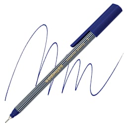 Edding 55 Fineliner Pen - Blue, 0.3mm pen and swatch