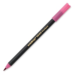 Edding Brush Pens - Single pink Brush pen shown at angle and uncapped
