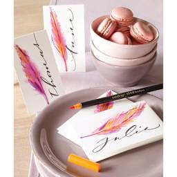 Edding Brush Pen, next to handmade cards