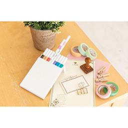 Uni Emott Fineliners - Set of 10, Set 2 (on a table with washi tape, not incluced)