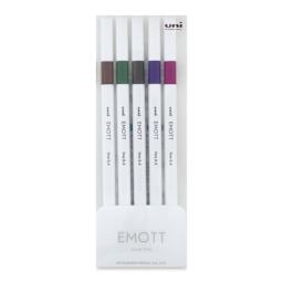 Uni Emott Fineliners - Set of 5, Vintage Colors (front of package)