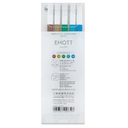 Uni Emott Fineliners - Set of 5, Island Colors (back of package)