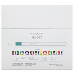 Uni Emott Fineliner Sets - Back of package of 40 pc Assorted Colors shown
