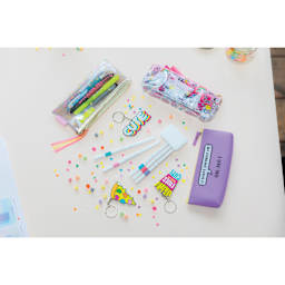 Uni Emott Fineliners - Set of 5, Candy Pop Colors (with pen bags and key rings, not included)