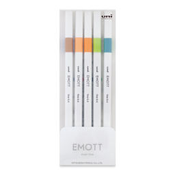 Uni Emott Fineliners - Set of 5, Nature Colors (front of package)