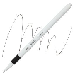 Uni Emott Fineliner - Black pen and swatch