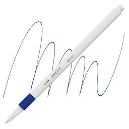 Uni Emott Fineliner - Blue pen and swatch