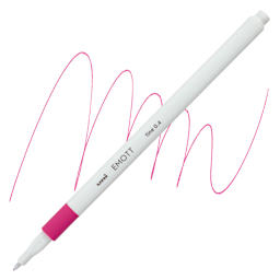 Uni Emott Fineliner - Pink pen and swatch