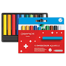 Caran d'Ache Swisscolor Water-Soluble Wax Pastels - Set of 10
