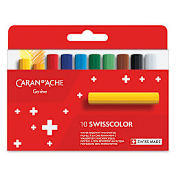 Caran d'Ache Swisscolor Wax Pastels - Set of 10 (front of package)