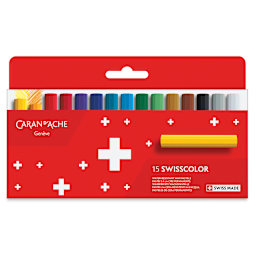 Caran d'Ache Swisscolor Wax Pastels - Set of 15 (front of package)