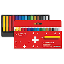 Caran d'Ache Swisscolor Wax Pastels - Set of 15