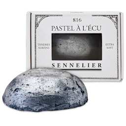 Sennelier Soft Pastel Pebble - Iridescent Black (in and out of package)