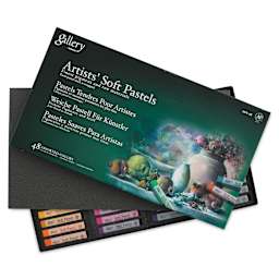Mungyo Gallery Artists' Soft Pastels - Set of 48 (front of packaging with contents)