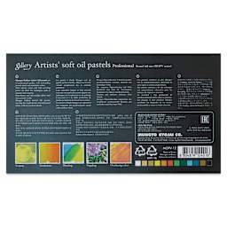 Mungyo Gallery Artists' Soft Oil Pastels - Set of 12 (back of packaging)