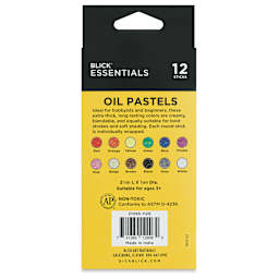 Blick Essentials Oil Pastel Sets - Set of 12 (back of packaging)