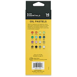 Blick Essentials Oil Pastel Sets - Set of 16 (back of packaging)