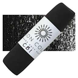 Unison Large Soft Pastel - Carbon Black 1 pastel and swatch