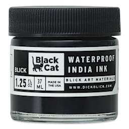 Blick Black Cat Waterproof India Ink - 1-1/4 oz