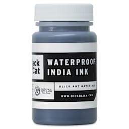 Blick Black Cat Waterproof India Ink - 3 oz, label
