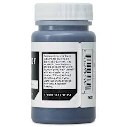 Blick Black Cat Waterproof India Ink - 3 oz, usage shown on label