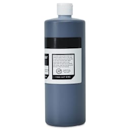 Blick Black Cat Waterproof India Ink - Quart, side of label showing usage