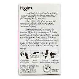 Higgins Drawing Ink - 1 oz, Magenta, back of the packaging