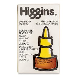 Higgins Drawing Ink - 1 oz, Yellow, front of the packaging