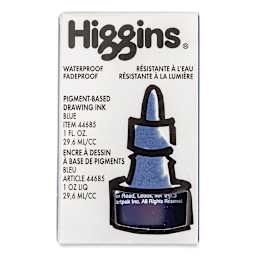 Higgins Drawing Ink - 1 oz, Blue, front of the packaging