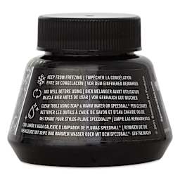 Speedball Super Black Waterproof India Ink - 2 oz right side of bottle