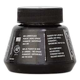 Speedball Super Black Waterproof India Ink - 2 oz left side of bottle