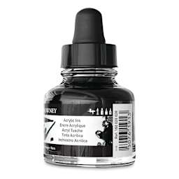 Daler-Rowney FW Acrylic Water-Resistant Artists Ink - 1 oz, Black back