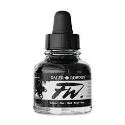 Daler-Rowney FW Acrylic Water-Resistant Artists Ink - 1 oz, Black