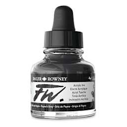 Daler-Rowney FW Acrylic Water-Resistant Artists Ink - 1 oz, Paynes Grey side