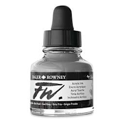 Daler-Rowney FW Acrylic Water-Resistant Artists Ink - 1 oz, Cool Gray side