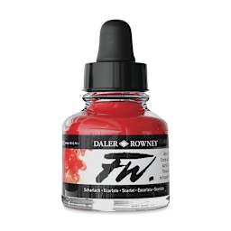 Daler-Rowney FW Acrylic Water-Resistant Artists Ink - 1 oz, Scarlet