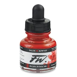 Daler-Rowney FW Acrylic Water-Resistant Artists Ink - 1 oz, Flame Red