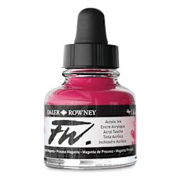 Daler-Rowney FW Acrylic Water-Resistant Artists Ink - 1 oz, Process Magenta side