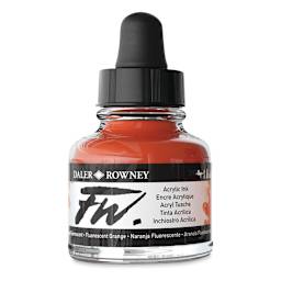 Daler-Rowney FW Acrylic Water-Resistant Artists Ink - 1 oz, Fluorescent Orange side